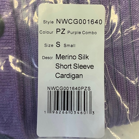NEW! NAADAM Size Small Merino Silk Short Sleeve Cardigan Sweater $225 msrp J6-11 - Picture 12 of 13
